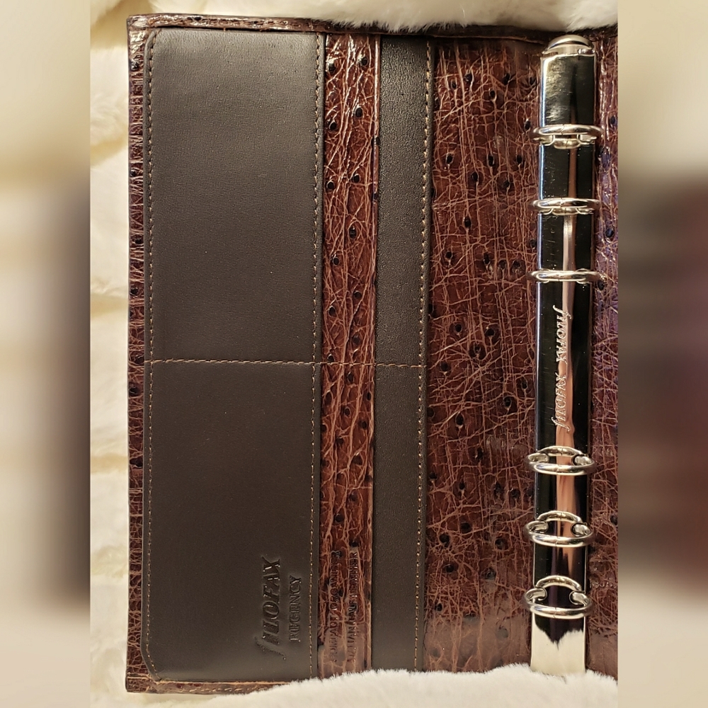 Filofax Regency Compact Planner in Ostrich Italian Calf Leather - Picture 6 of 16